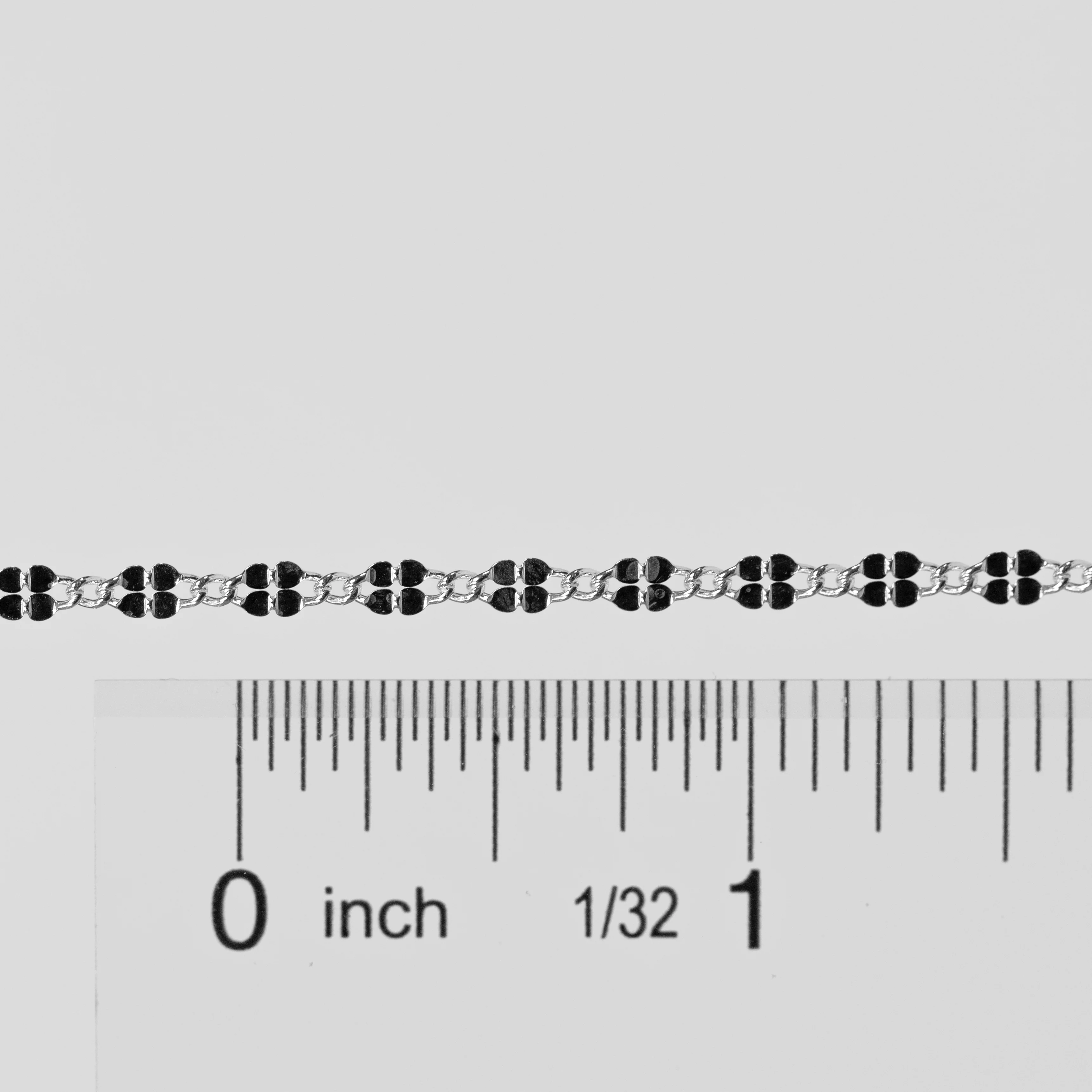 Fern Permanent Jewelry Chain, Figaro Design with Plated Texture, Available in Sterling Silver and Gold - Image 3