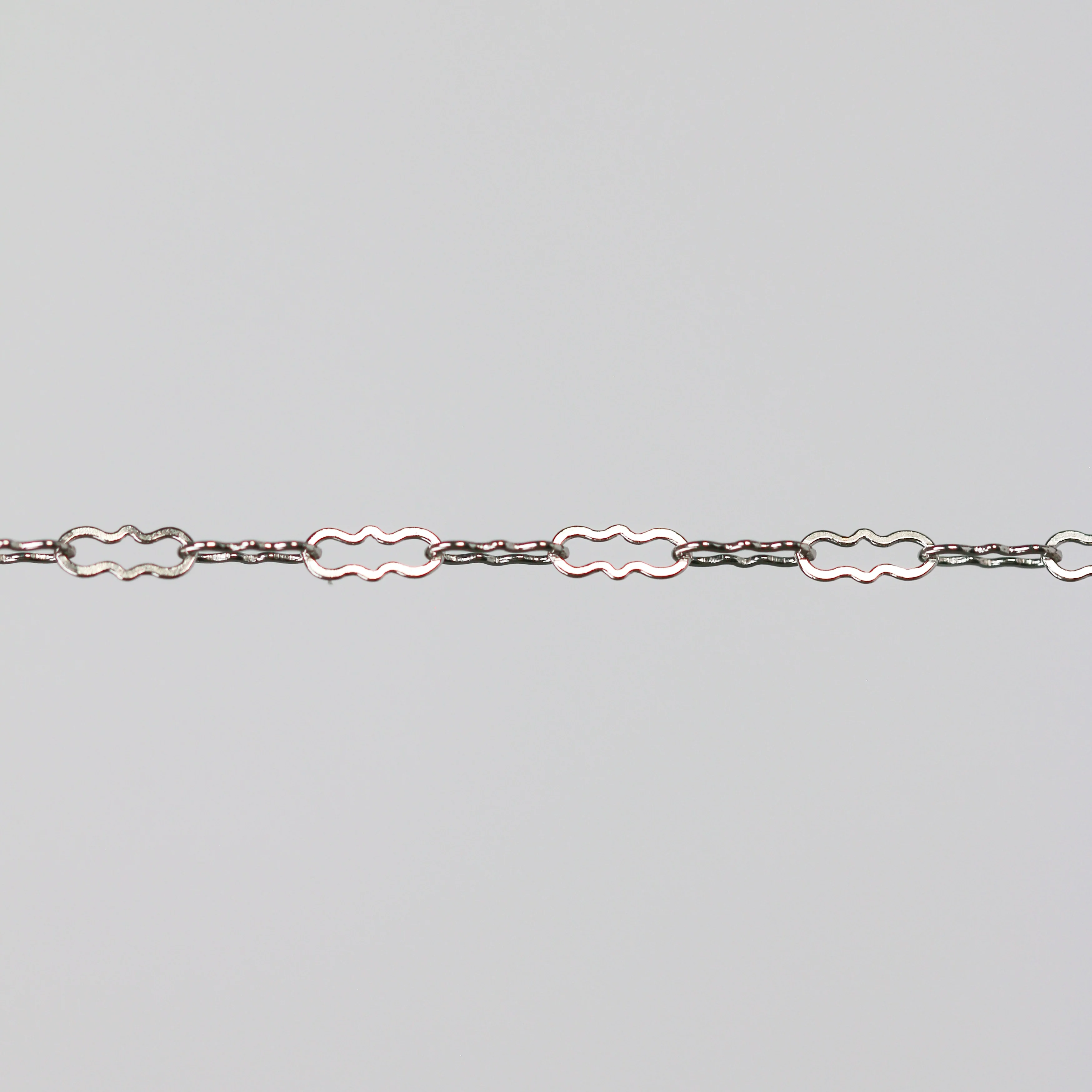 Hannah Permanent Jewelry Chain, Crinkled Paperclip Design and Links, Available in Gold Options and Silver - Image 3