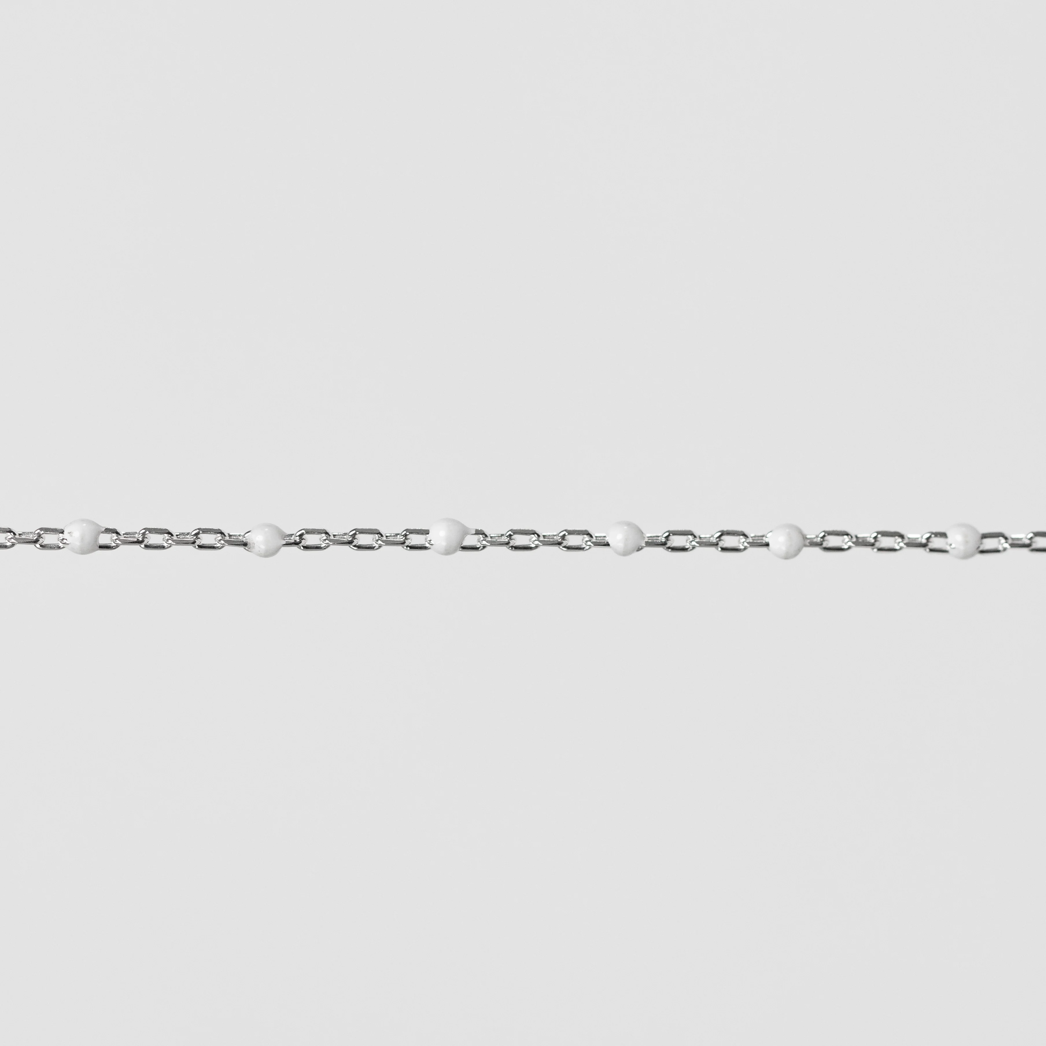 Hazel Permanent Jewelry Chain, DC Cable with Enamel Beads, Available in Silver and Gold Options - Image 3